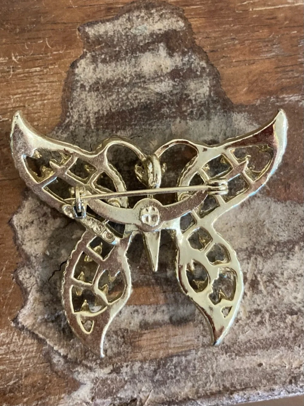 Vintage Gerry’s Gold Tone and Light Turquoise Colored Butterfly Brooch / Pendant